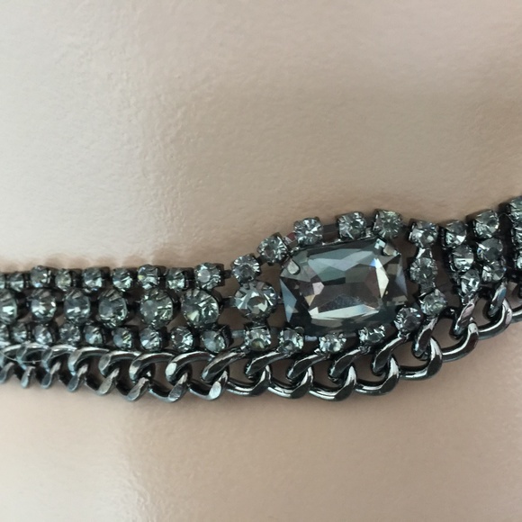 J.CREW Swarovski crystal chain BELT BLACK DIAMOND